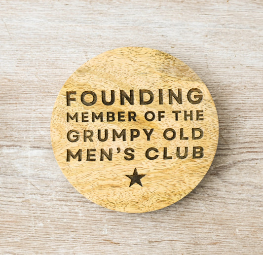 Grumpy Men Coaster, 10cm