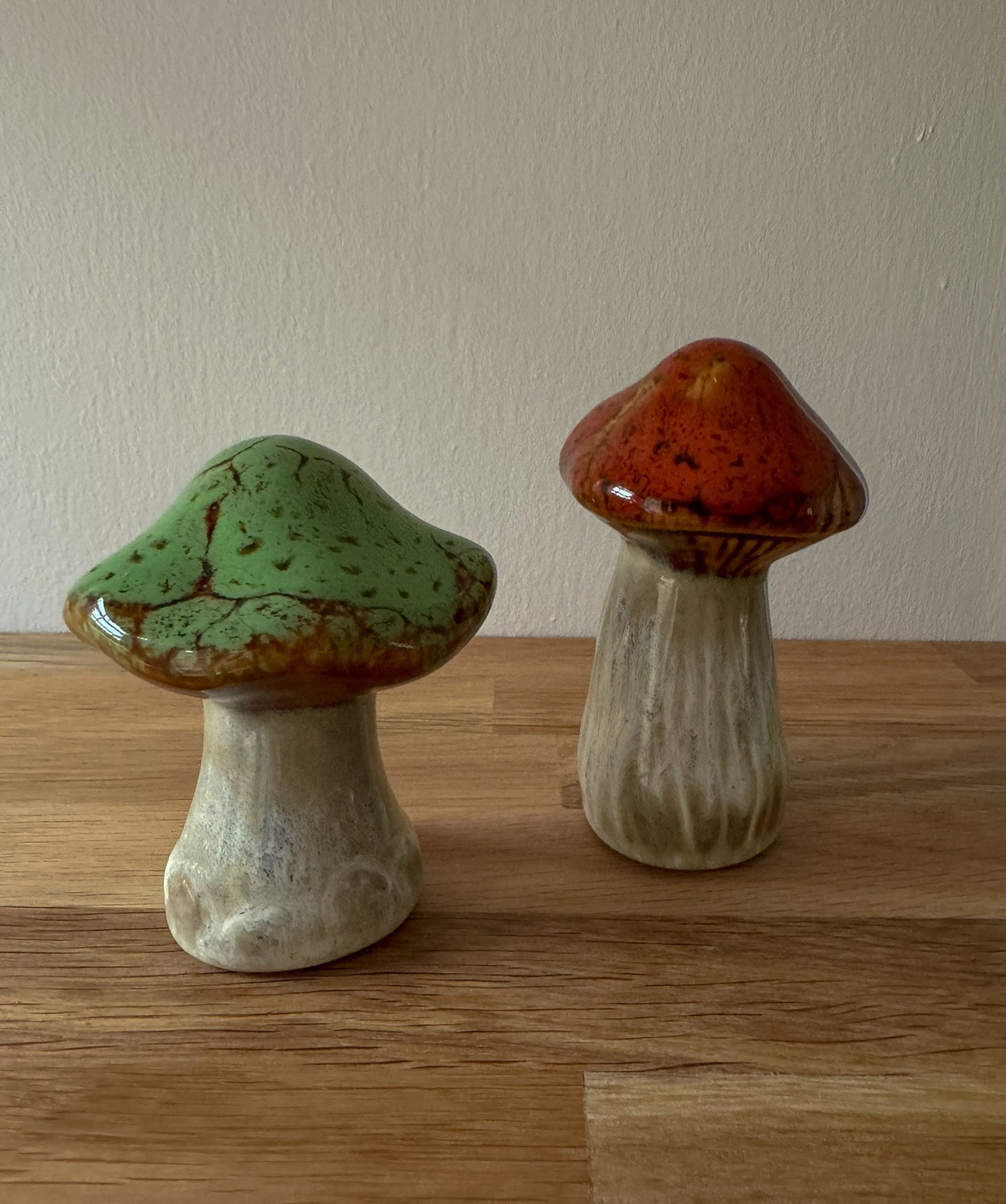 Glazed Ceramic Mushroom Toadstools  Ornaments