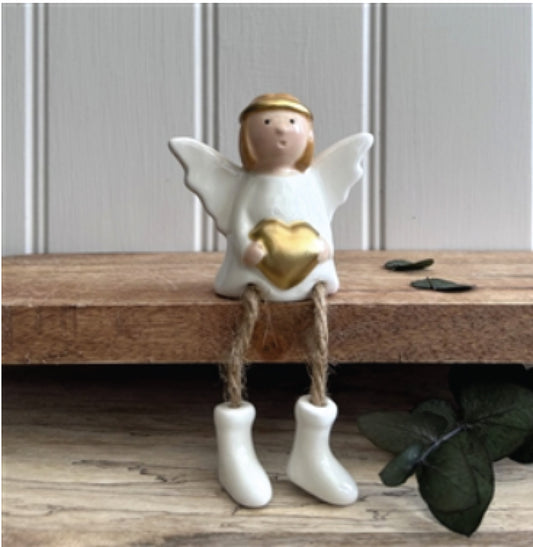 Ceramic Dangly Legged Angel Ornament