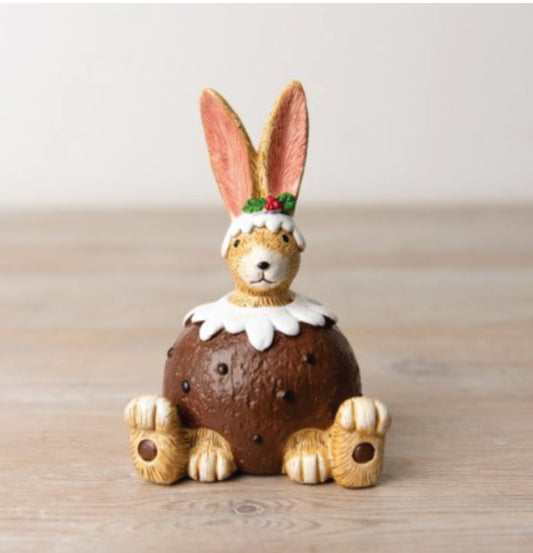 Christmas Pudding Bunny Ornament