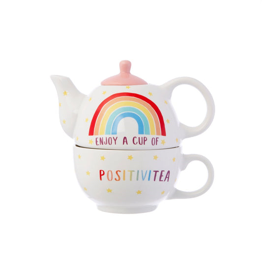 Rainbow Positivitea Tea For One Teapot