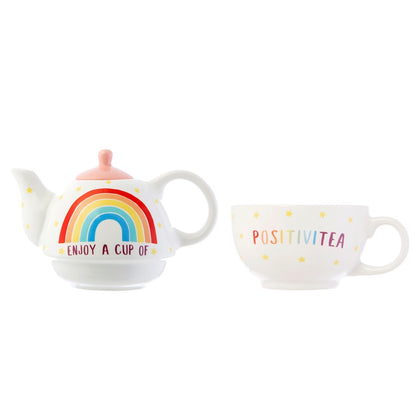 Rainbow Positivitea Tea For One Teapot