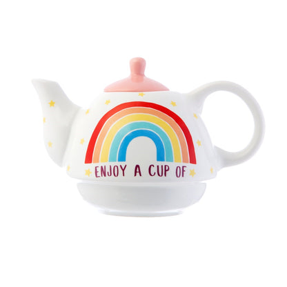 Rainbow Positivitea Tea For One Teapot