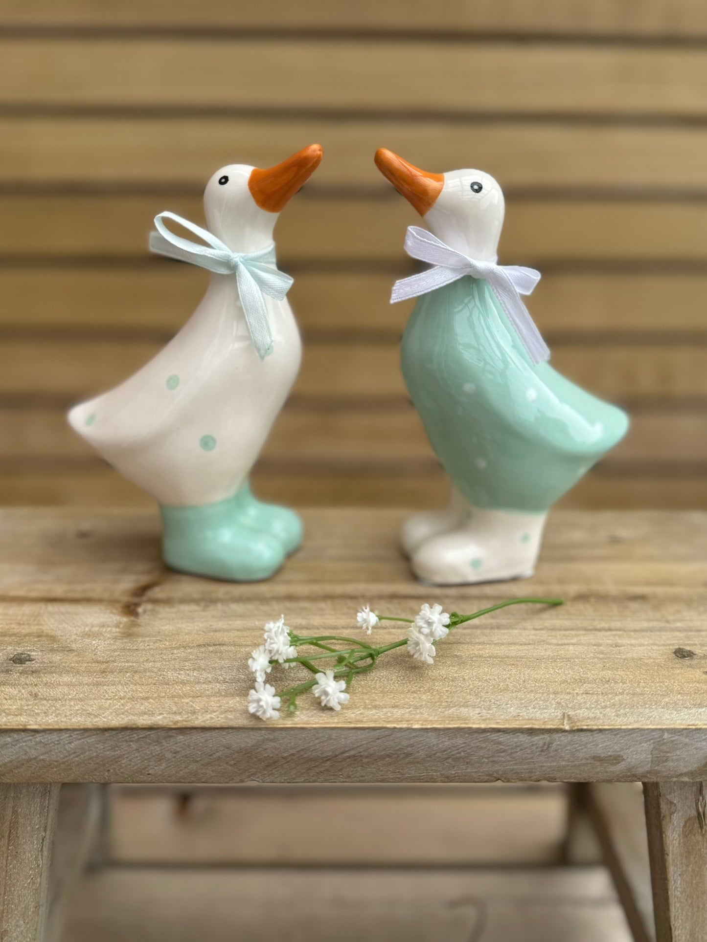 Ceramic Polka Dot Duck Ornamental Figurine