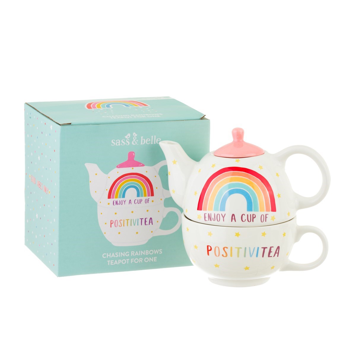 Rainbow Positivitea Tea For One Teapot