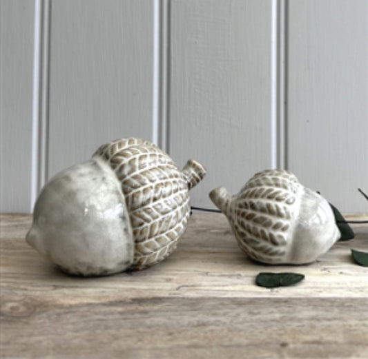 Ceramic Acorn Ornament with Beautiful Reactive Glaze - Small